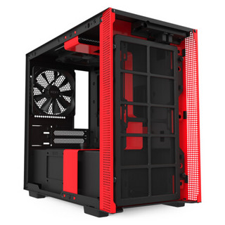 恩杰 NZXT H210 黑红 mini-ITX机箱（一键开启钢化玻璃侧板/前置USB-C/240水冷支持）