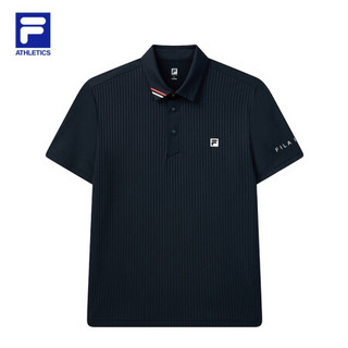 FILA ATHLETICS斐乐官方短袖POLO衫男夏季休闲运动翻领半袖上衣 A11M125154F 传奇蓝-NV 175/96A/L