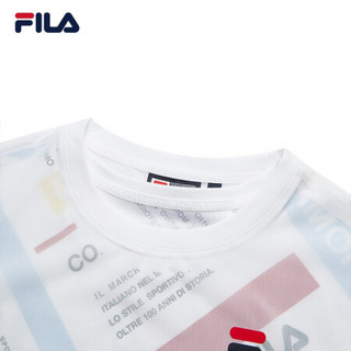 FILA 斐乐官方女子连衣裙 2021年春季新款时尚运动连衣裙百搭女 F51W128308F 标准白-WT 175/92A/XL