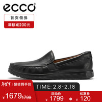 ecco 爱步 乐福鞋男2021春款商务正装鞋休闲皮鞋男 轻巧莫克540504 黑色54050401001 41