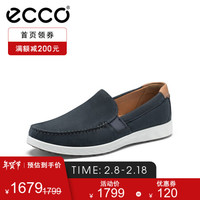 ecco 爱步 乐福鞋男2021春款商务正装鞋休闲皮鞋男 轻巧莫克540504 午夜蓝54050460042 40