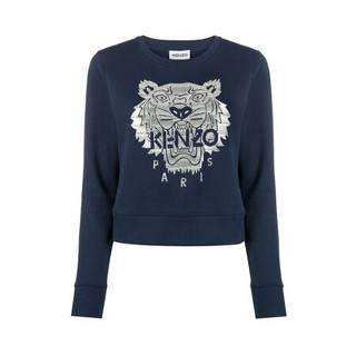 KENZO 高田贤三 女士蓝色棉质虎头图案卫衣 FA6 2SW722 4XF 76 XL