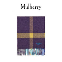 Mulberry/玛珀利秋冬新款 海蓝色大号羔羊毛格子围巾VS4246 海蓝色U766