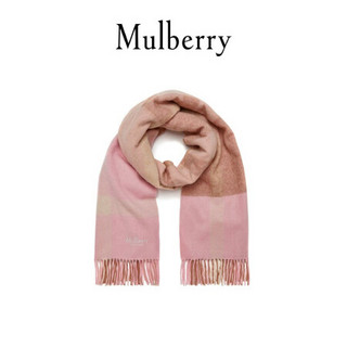Mulberry/玛珀利春夏新款女士大号羔羊毛亮粉红色格子围巾 VS4246 亮粉红色J921