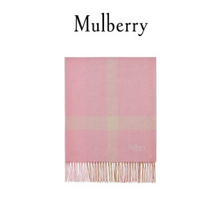 Mulberry/玛珀利春夏新款女士大号羔羊毛亮粉红色格子围巾 VS4246 亮粉红色J921
