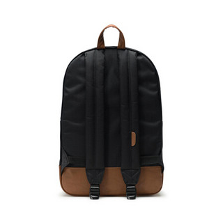 Herschel Supply 潮牌系列 Heritage 时尚潮流男女双肩包背包10007 经典黑色/棕褐色皮革