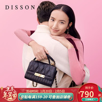 DISSIONA迪桑娜戚薇明星同款轻奢小香风菱格链条包女 8193017401  黑色 均码