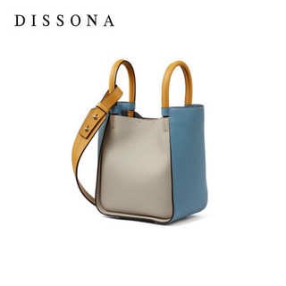 DISSONA 迪桑娜 摩洛哥系列2020新款单肩包女时尚撞色水桶包女 浅灰色