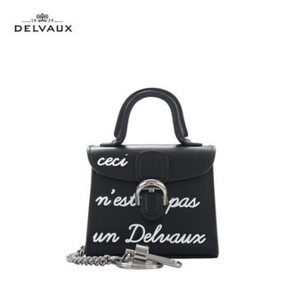 DELVAUX 包包女包斜挎奢侈品新品单肩包限量版包挂 Miniatures系列  黑色新年礼物