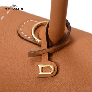 DELVAUX 经典系列 Brillant外缝线 女包奢侈品包包单肩斜挎手提包中号礼物女新年礼物 焦糖色