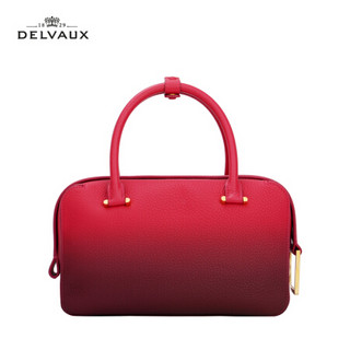 DELVAUX Cool Box系列 包包女包奢侈品新品手提包女中号 覆盆子红色