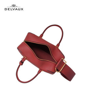 DELVAUX 包包女包奢侈品单肩斜挎手提包女大号Cool Box系列 新年礼物 酒红色