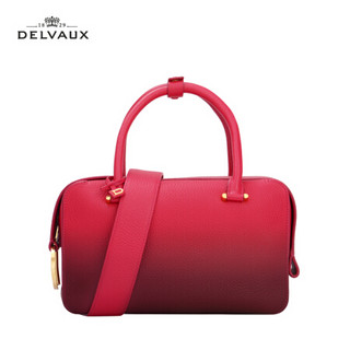 DELVAUX Cool Box系列 包包女包奢侈品新品手提包女中号 覆盆子红色