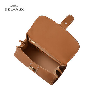 DELVAUX 经典系列 Brillant外缝线 女包奢侈品包包单肩斜挎手提包中号礼物女新年礼物 焦糖色