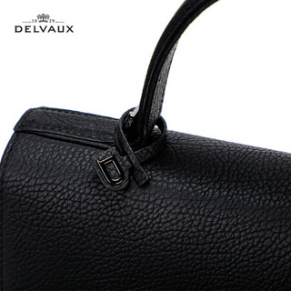 DELVAUX Tempete系列 包包女包斜挎奢侈品新品单肩包大号新年礼物 黑色