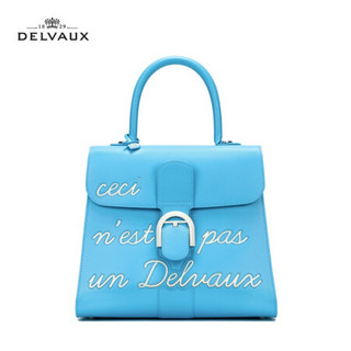 DELVAUX包包女包奢侈品斜挎手提包中号Magritte限量款 这不是一只Delvaux 蓝色字母包