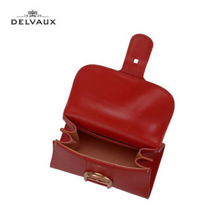 DELVAUX 女包奢侈品包包单肩斜挎手提包迷你 Brillant系列 新年礼物 绯红色
