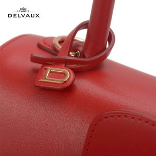 DELVAUX 女包奢侈品包包单肩斜挎手提包迷你 Brillant系列 新年礼物 绯红色