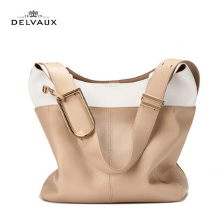 DELVAUX So Cool 系列 包包女包奢侈品斜挎手提包女士水桶包新年礼物 沙色