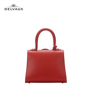 DELVAUX 女包奢侈品包包单肩斜挎手提包迷你 Brillant系列 新年礼物 绯红色