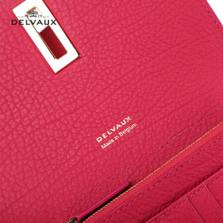 DELVAUX包包奢侈品牛皮革钱包手拿包Mutin系列新年礼物 覆盆子红