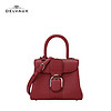 DELVAUX Brillant系列 包包女包斜挎奢侈品新品单肩包迷你新年礼物 酒红色