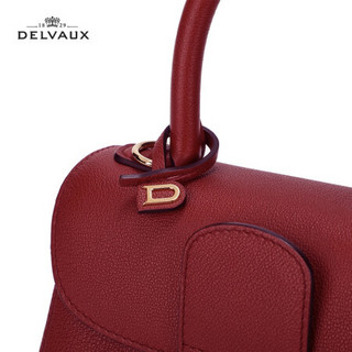 DELVAUX Brillant系列 包包女包斜挎奢侈品新品单肩包迷你新年礼物 酒红色