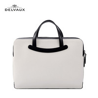 DELVAUX Magritte系列限量版公文包男士商务包奢侈品手提包包新年礼物 白色-黑色