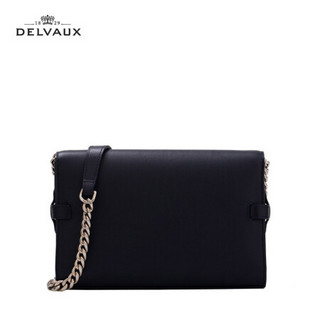 DELVAUX 包包女包斜挎奢侈品新品单肩包 Tempete Pochette系列精选礼盒新年礼物 藏青色