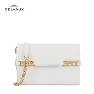 DELVAUX 包包女包斜挎奢侈品新品单肩包 Tempete Pochette系列精选礼盒新年礼物 白色