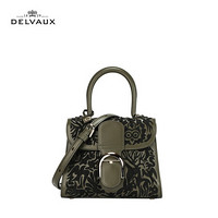 DELVAUX 奢侈品女士包包单肩斜挎手提包迷你 Brillant系列刺绣工艺20秋冬新品新年礼物 卡其色