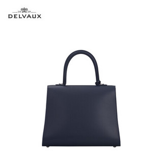 DELVAUX 奢侈品女包单肩斜挎手提包 Brillant系列新年礼物 藏青色中号
