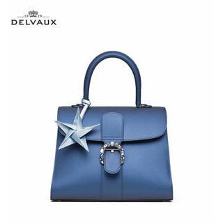 DELVAUX 奢侈品女包单肩斜挎手提包配件包挂钥匙扣星空系列限量版新年礼物 海军蓝