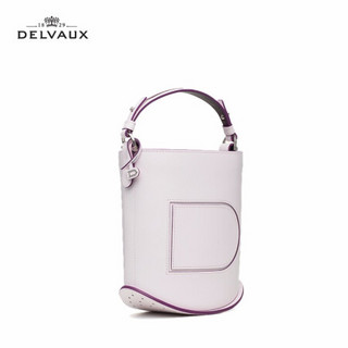 DELVAUX 包包女包奢侈品新品手提包女迷你Pin系列水桶包新年礼物 20秋冬薰衣粉