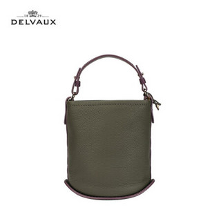 DELVAUX Pin系列 包包女包奢侈品新品手提包女迷你水桶包新年礼物 20秋冬卡其色