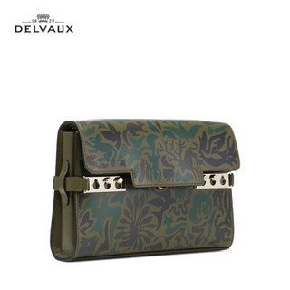 DELVAUX 包包女包斜挎奢侈品新品单肩包 Tempete Pochette系列新年礼物 卡其色