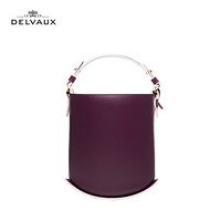 DELVAUX 包包女包奢侈品新品手提包女迷你Pin系列水桶包新年礼物 20秋冬深紫色