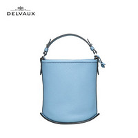DELVAUX Pin系列 包包女包奢侈品新品手提包女迷你水桶包新年礼物 20秋冬丹宁蓝