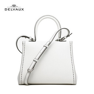 DELVAUX 经典系列 Brillant外缝线 女包奢侈品包包单肩斜挎手提包中号礼物女新年礼物 白色