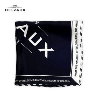 DELVAUX 围巾女士丝巾小方巾奢侈品生日礼物女可绑包袋新年礼物 黑白