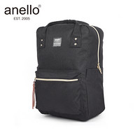 anello日本潮流箱形双肩包男女背包书包小号可放A4 （小号）黑色-BK
