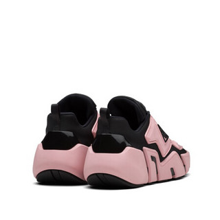 普拉达PRADA 女士黑色/粉红色运动鞋 1E346MFD040-3LCW-F004P 40