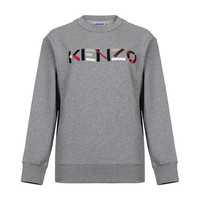 KENZO 凯卓 高田贤三 KENZO 女士棉质加绒款圆领长袖卫衣运动衫珍珠灰色刺绣 FA6 2SW820 4MO 94 L码 170/84A