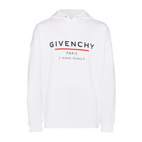 纪梵希 GIVENCHY FW20秋冬 男士LOGO标签印花连帽衫 BMJ05430AF 100 白色 S