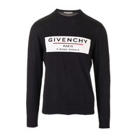 纪梵希 GIVENCHY FW20秋冬 男士logo嵌花套头针织衫毛衣 BM90BT406B 973 黑色 L