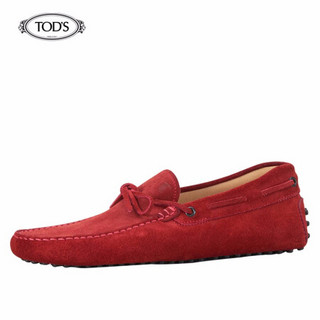 托德斯 TOD'S 2021早春 男士小牛皮豆豆鞋 平底鞋 红色 45