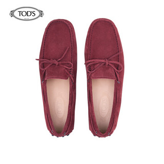 托德斯 TOD'S 2021早春 男士小牛皮豆豆鞋 平底鞋 酒红色 38