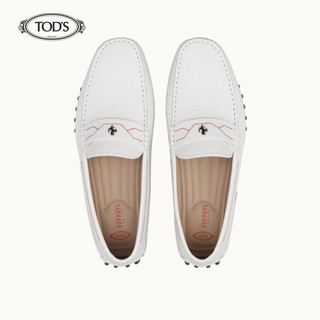 托德斯 TOD'S   男士托德斯 TOD'S for Ferrari 牛皮豆豆鞋 平底鞋  礼盒礼品 白色 42