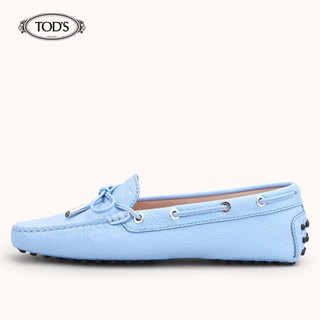 托德斯 TOD'S 2020春夏 女士牛皮豆豆鞋 平底鞋  礼盒礼品 浅蓝色 40