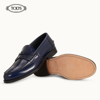 托德斯 TOD'S 2020春夏 男士牛皮乐福鞋 平底鞋 礼盒礼品 XXM26C0CO50AKT 蓝色 40.5